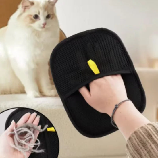 Double-Sided Pet Hair Remover Brush Glove Deshedding Brush for Dog Cat Kitten Fur Cleaning Glove Carpet Safe on Skin