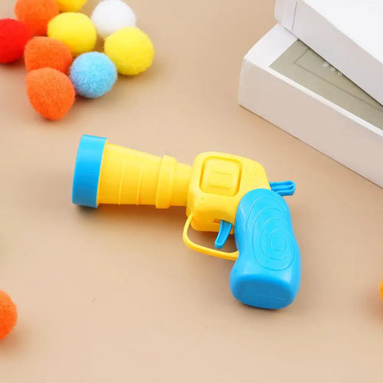Cat Toy Ball Launcher Plush Pom Pom Gun Interactive Pet Toys High Bounce Balls Chew Proof Teaser Wand for Indoor Home Play Tool